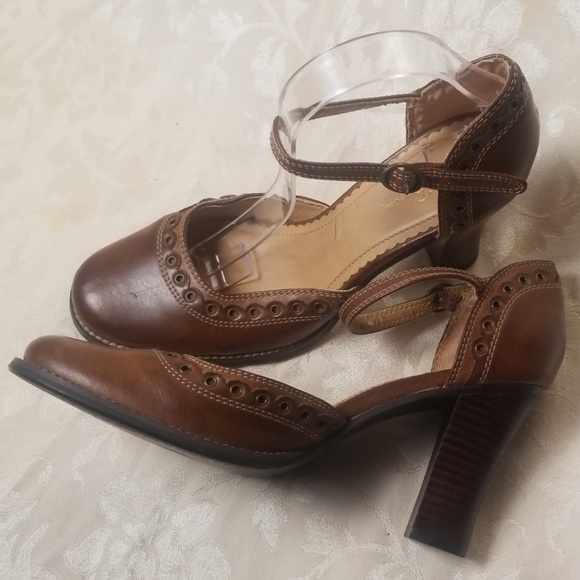 Miss Bisou Brown Ankle Strap Heels - Picture 3 of 3